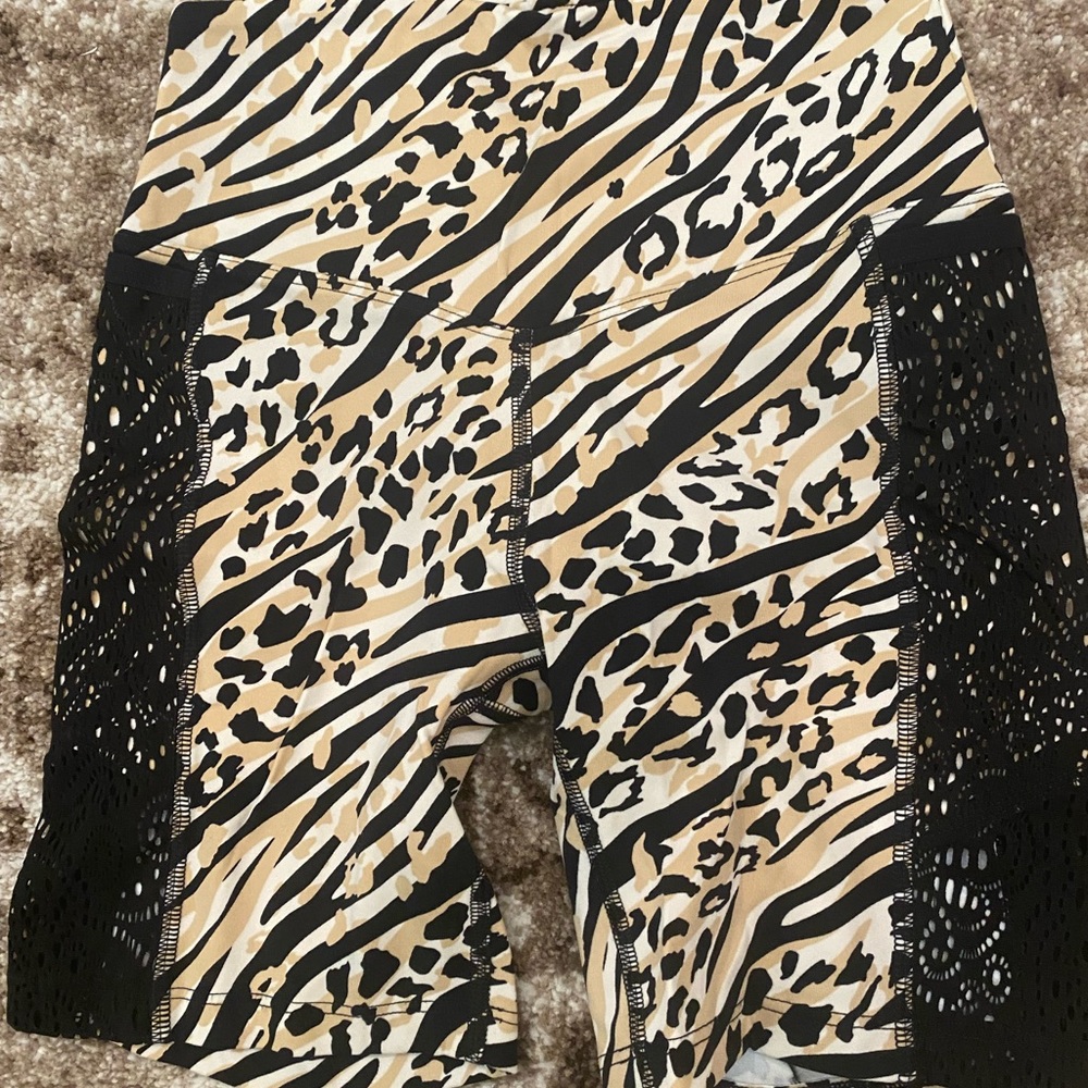 Cheetah / Leopard Print Biker Shorts PINK Active Brand Size XS